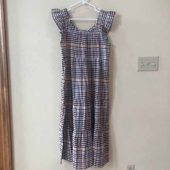 Loft Flutter Sleeve Tiered Midi Dress - Picture 2 of 6